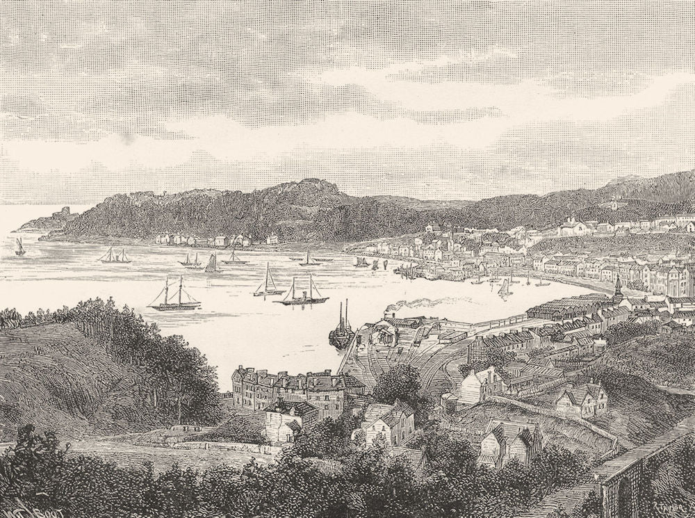 SCOTLAND. Oban c1886 old antique vintage print picture